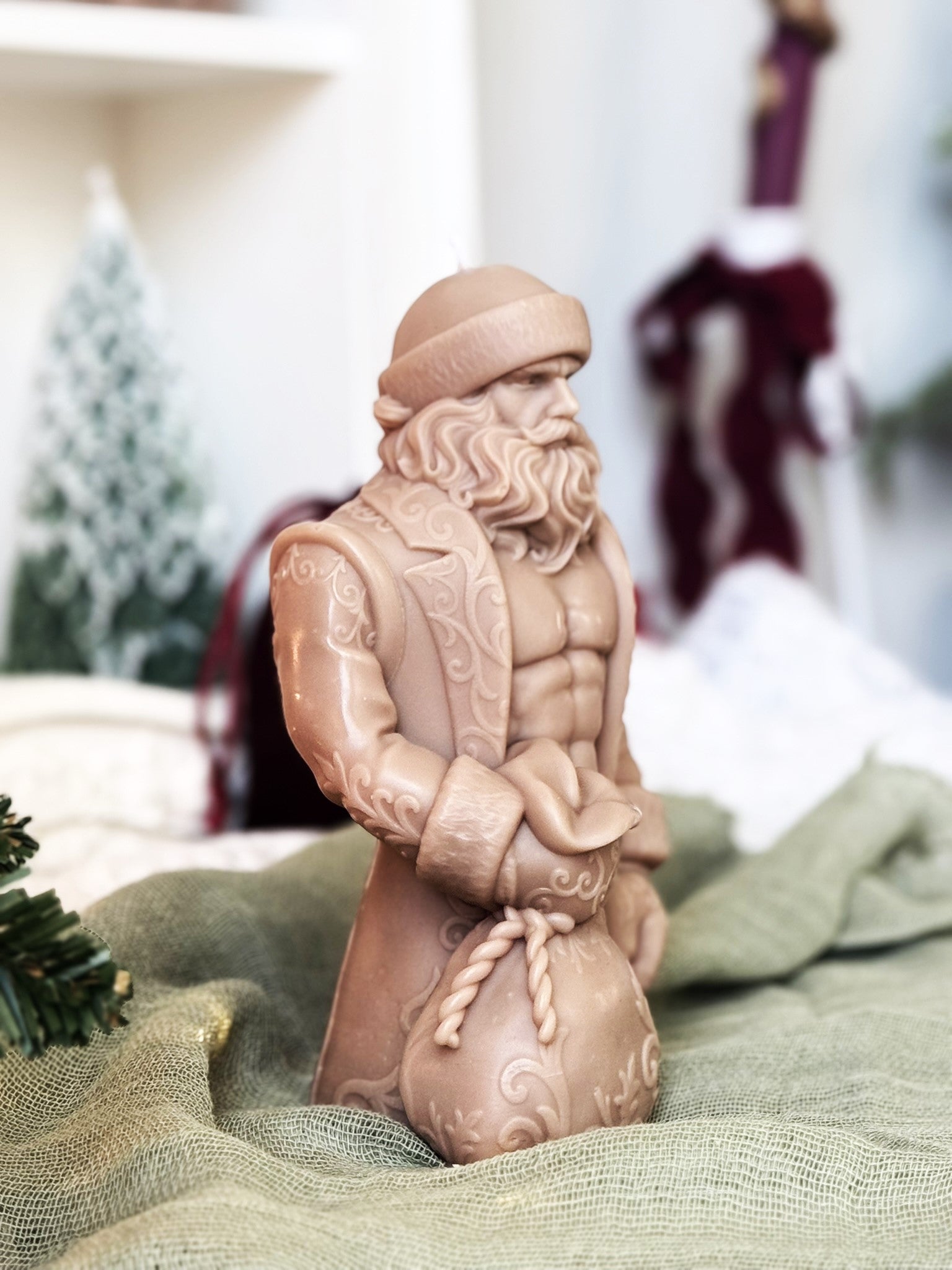 Muscular Santa Soy Wax Candle | Funny Christmas Gift, Holiday Decor