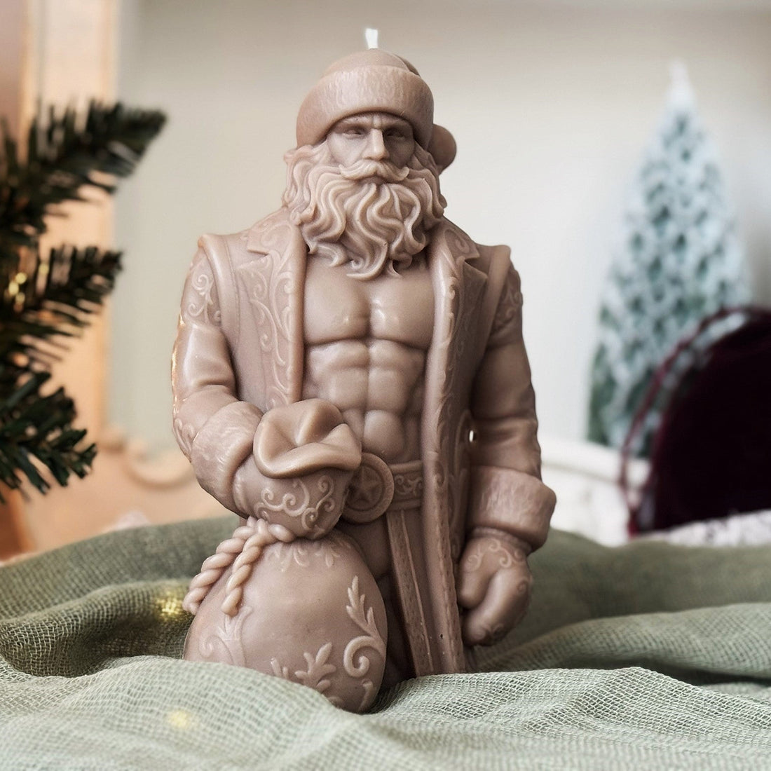 Muscular Santa Soy Wax Candle | Funny Christmas Gift, Holiday Decor