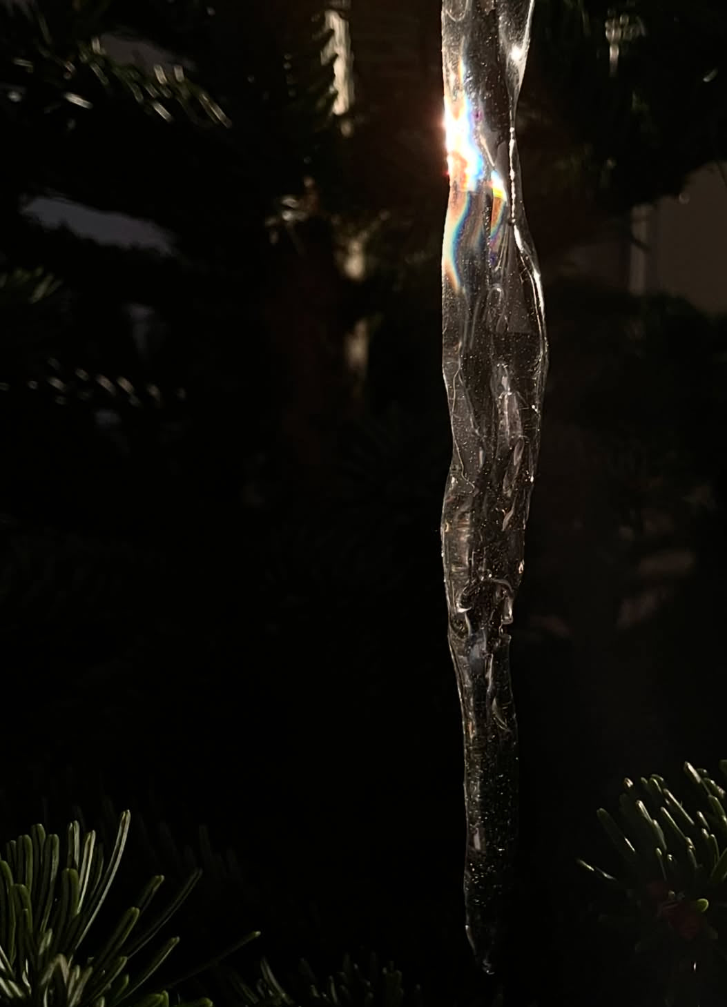 Set of 3 Icicle Christmas Ornaments: Realistic Ice Look, Winter Holiday Decor