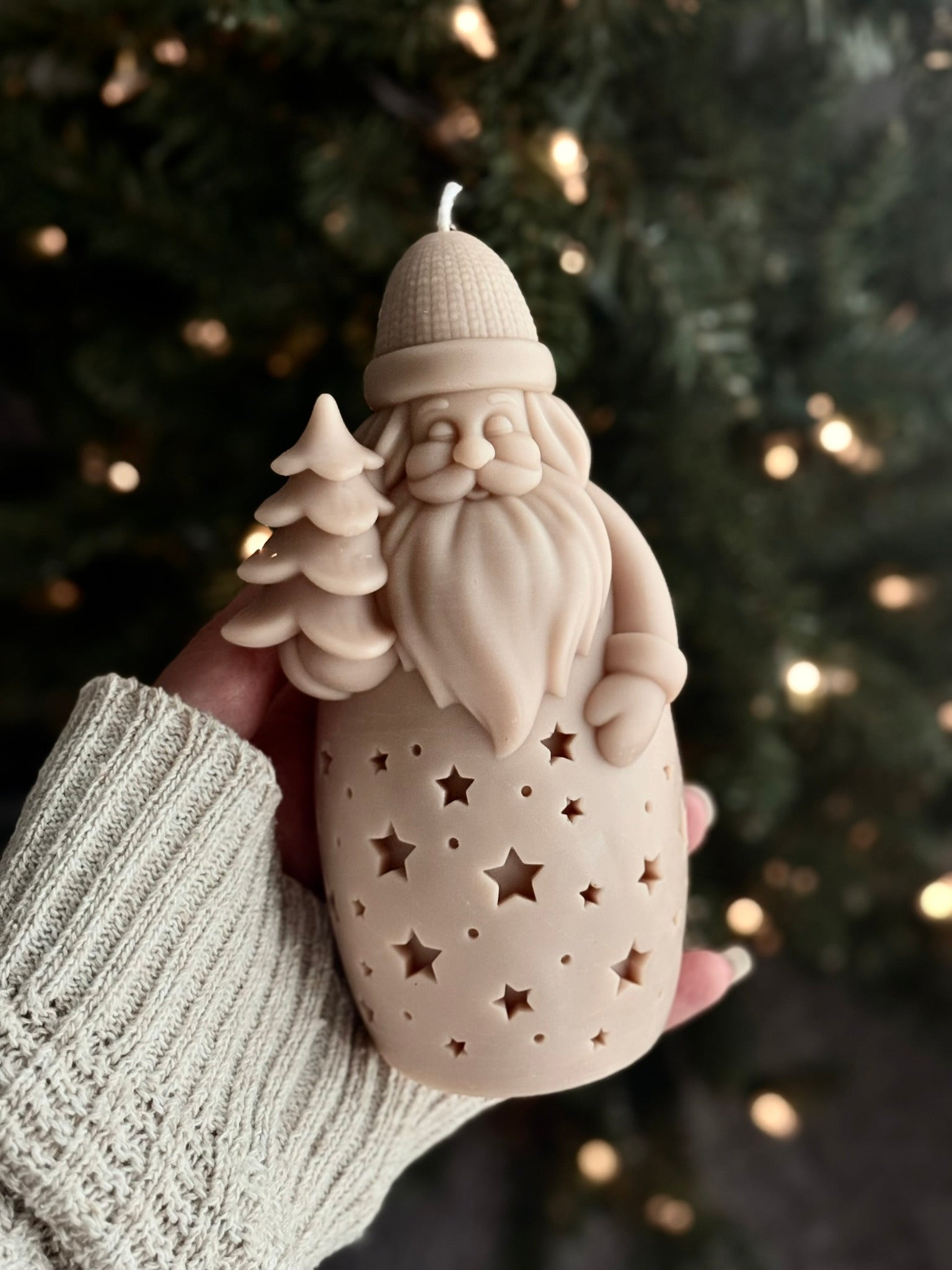 Santa Christmas Candle | Unique Soy Wax Santa | Holiday Winter Decor Gift