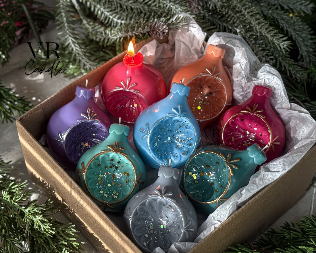 Vintage Style Reflector Christmas Candle: Handmade Holiday Decor