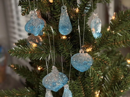 Sparkling Resin Christmas Tree Ornaments: Winter Sparkle Collection