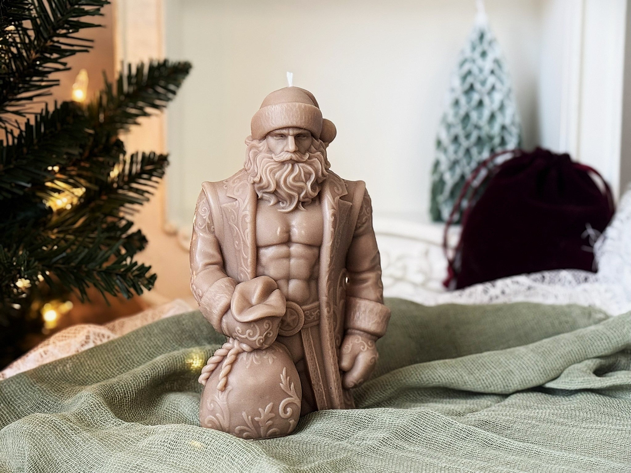 Muscular Santa Soy Wax Candle | Funny Christmas Gift, Holiday Decor