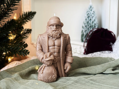 Muscular Santa Soy Wax Candle | Funny Christmas Gift, Holiday Decor