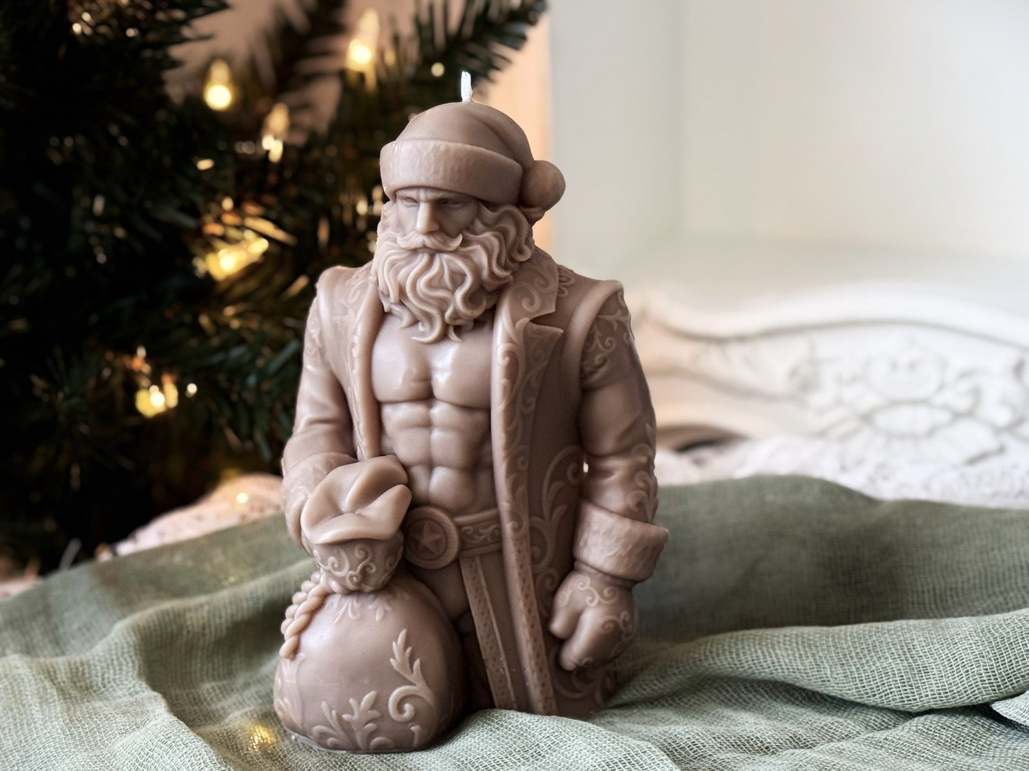 Muscular Santa Soy Wax Candle | Funny Christmas Gift, Holiday Decor
