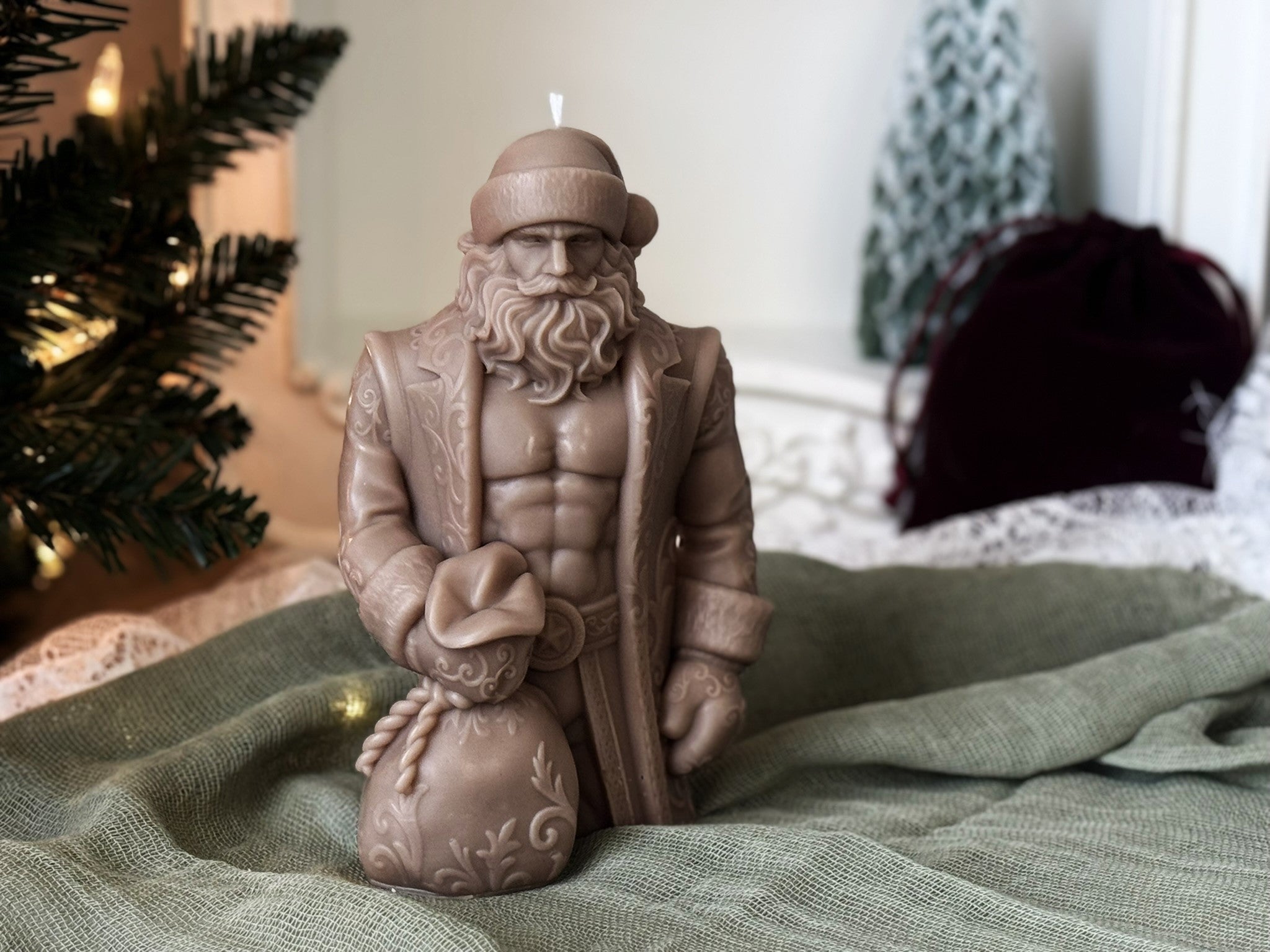 Muscular Santa Soy Wax Candle | Funny Christmas Gift, Holiday Decor