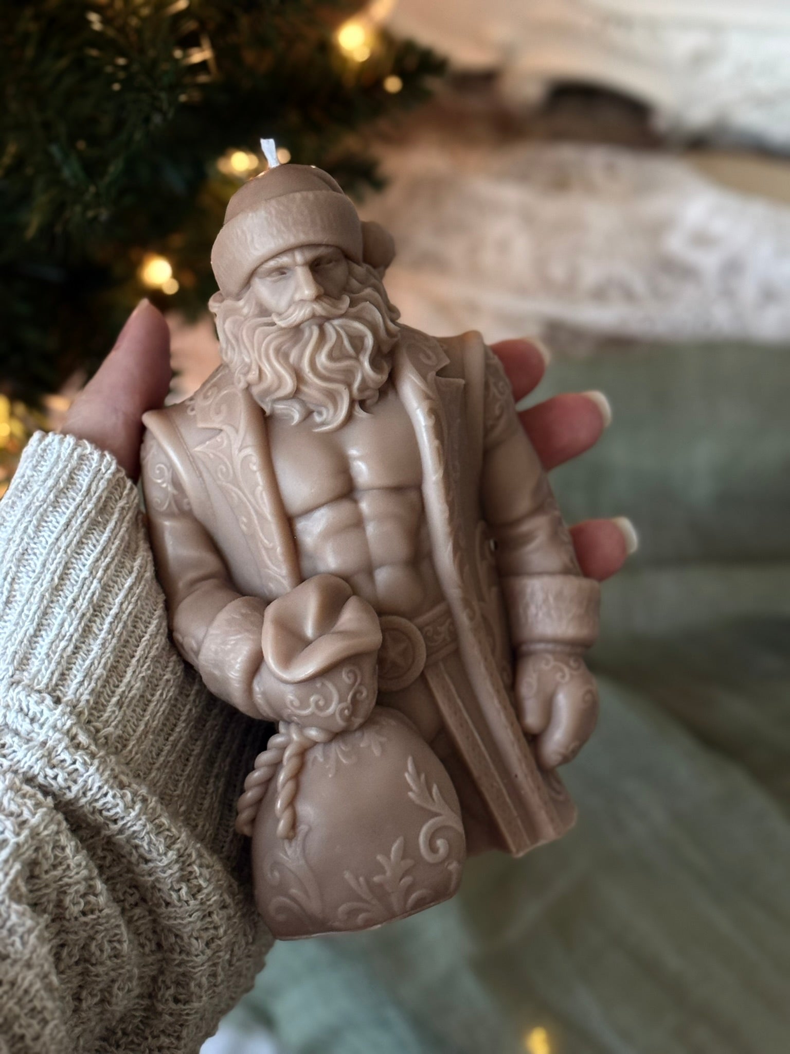 Muscular Santa Soy Wax Candle | Funny Christmas Gift, Holiday Decor