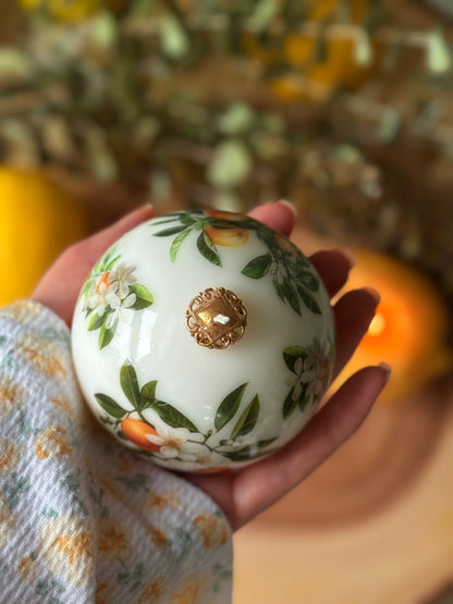 Lemon Scented Soy Beeswax Candle: Italian Summer Decor