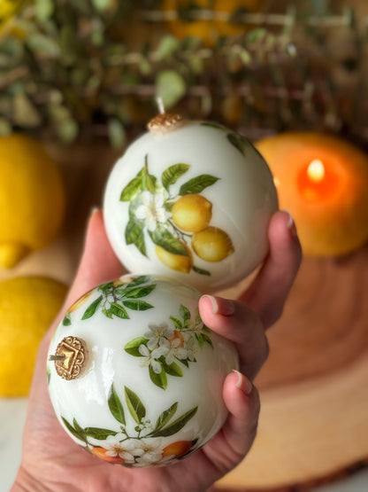 Lemon Scented Soy Beeswax Candle: Italian Summer Decor