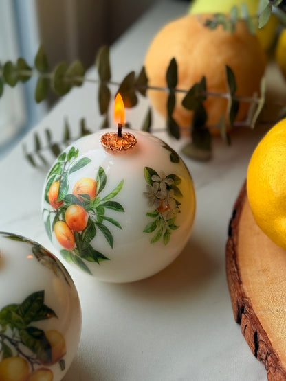 Lemon Scented Soy Beeswax Candle: Italian Summer Decor