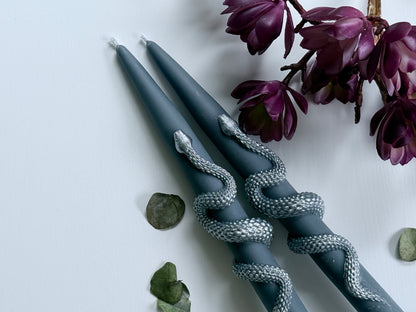 Snake Taper Candles (Set of 2): Gothic Halloween Decor, Witchy decor Gifts, fall candle