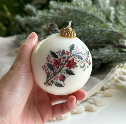 Christmas Candle: Holiday Decor Gift | Unique decor | Handmade Soy &amp; Beeswax - 1 pc