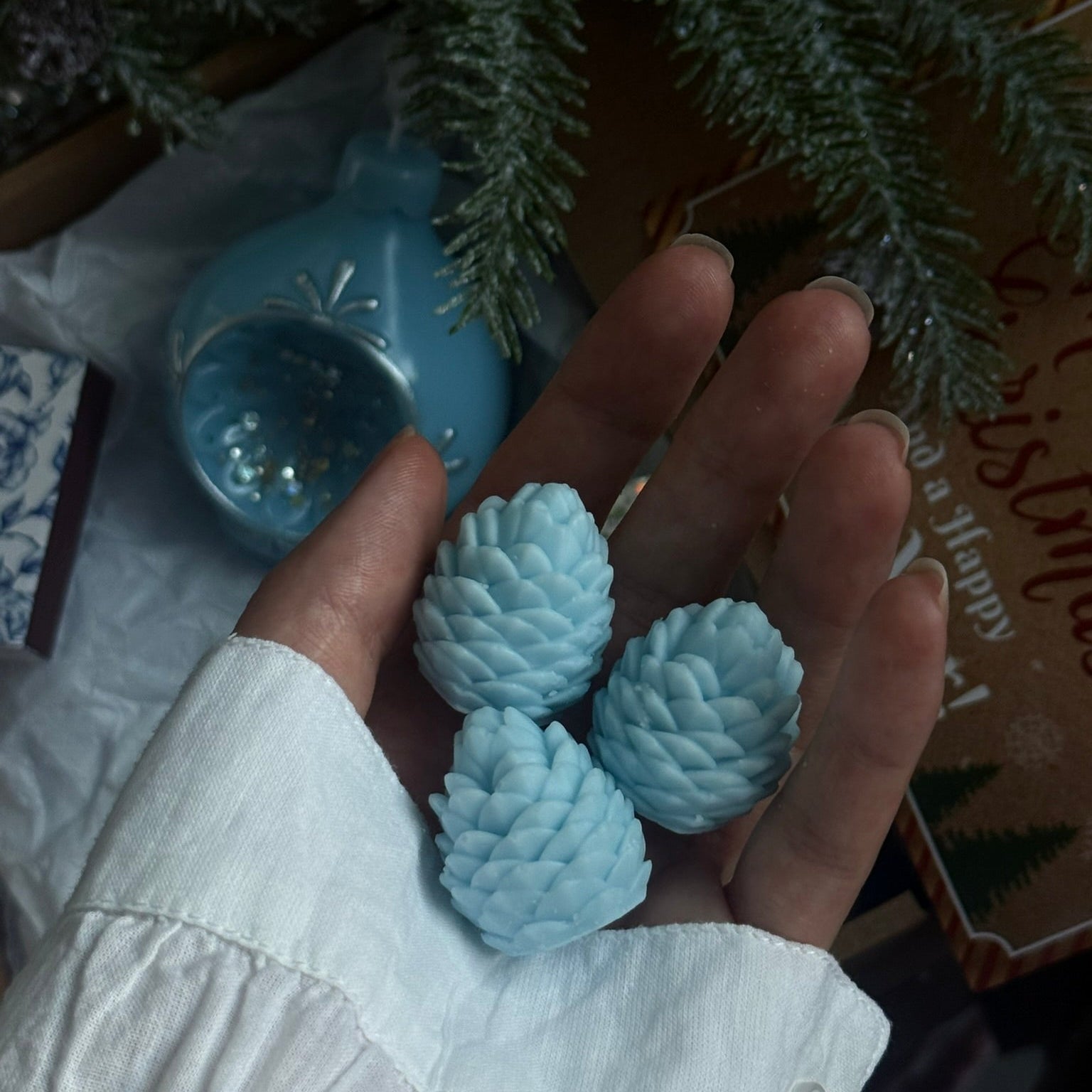 Christmas Candle Gift Set: Handmade Holiday Decor | Festive hostess winter gift