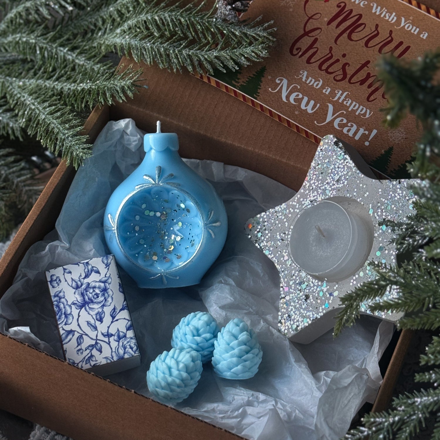 Christmas Candle Gift Set: Handmade Holiday Decor | Festive hostess winter gift