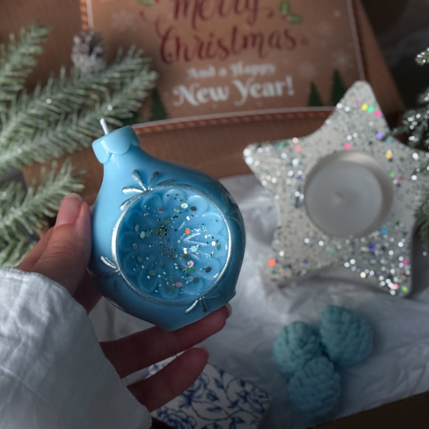 Christmas Candle Gift Set: Handmade Holiday Decor | Festive hostess winter gift