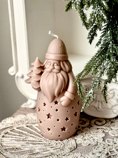 Santa Christmas Candle | Unique Soy Wax Santa | Holiday Winter Decor Gift
