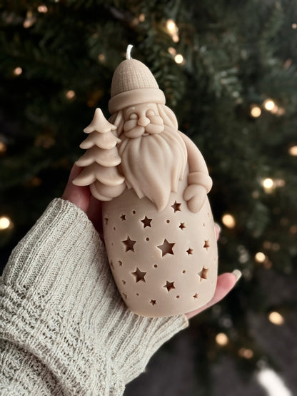 Santa Christmas Candle | Unique Soy Wax Santa | Holiday Winter Decor Gift