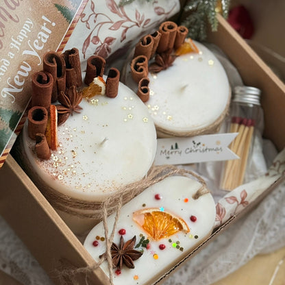 Cinnamon Soy Candle Gift Box: Holiday Cozy Present