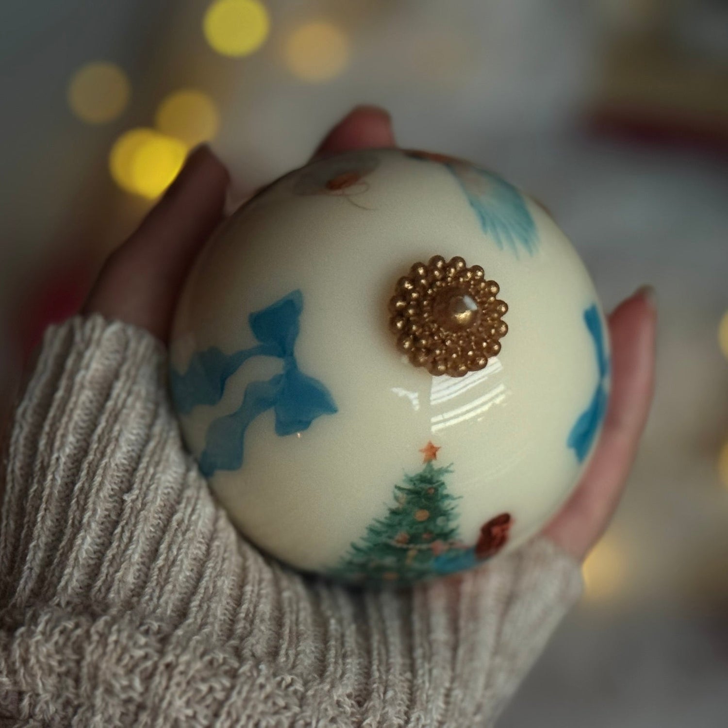 Handmade Christmas Ornament Candle: Soy Wax Holiday Decor