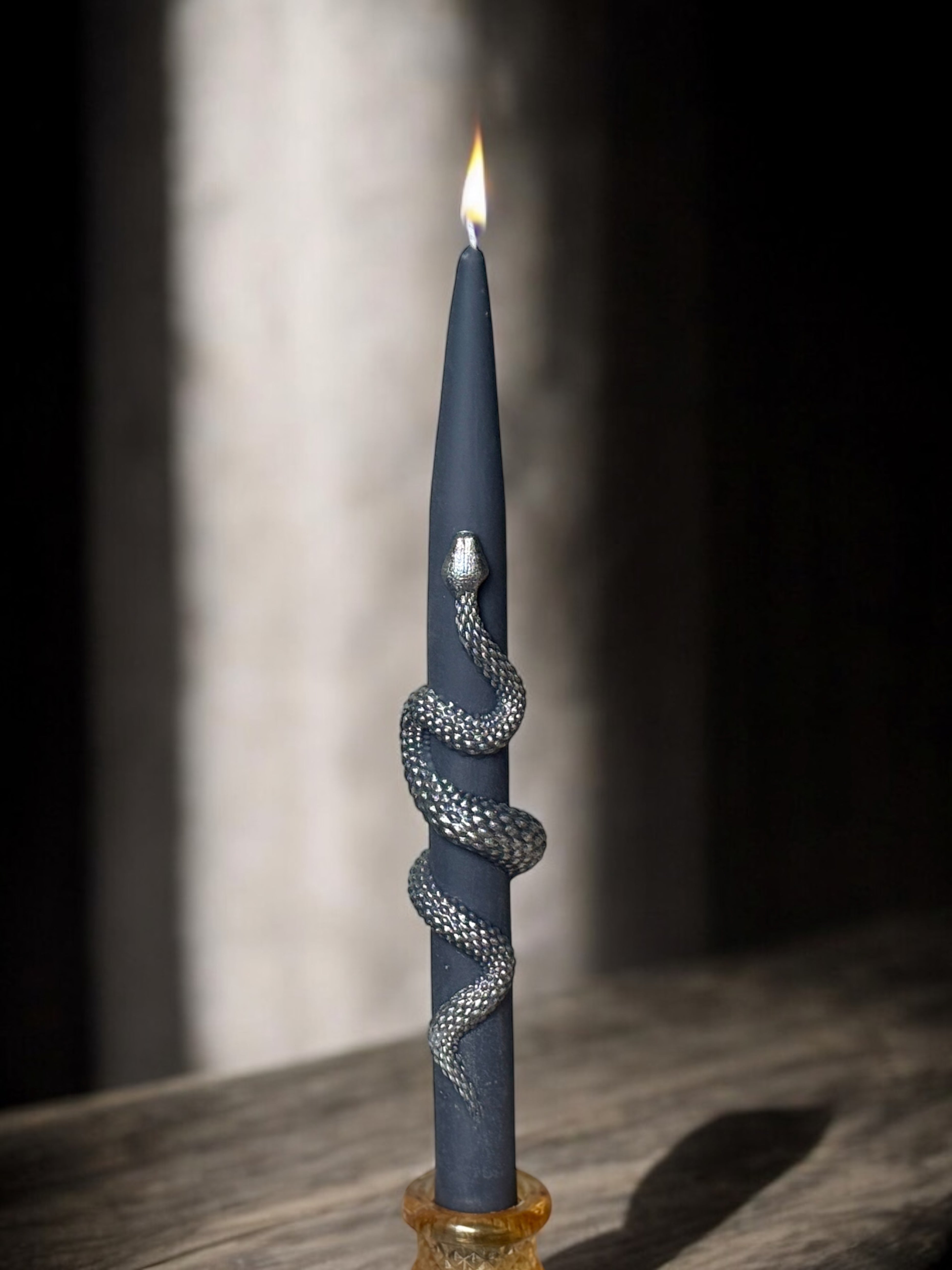 Snake Taper Candles (Set of 2): Gothic Halloween Decor, Witchy decor Gifts, fall candle