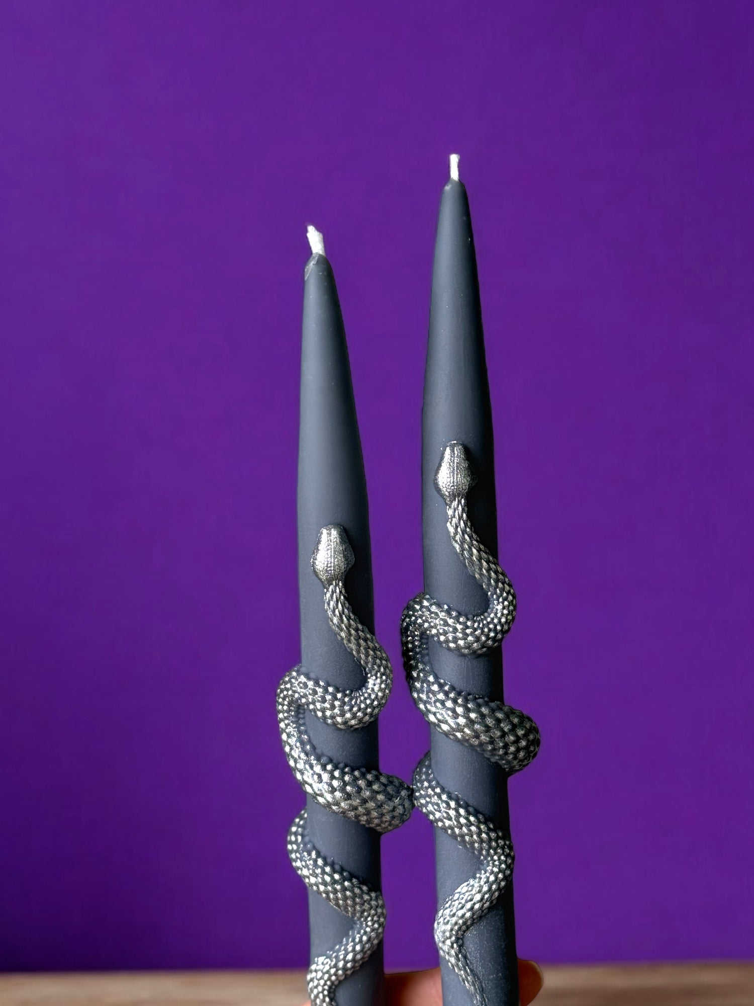 Snake Taper Candles (Set of 2): Gothic Halloween Decor, Witchy decor Gifts, fall candle