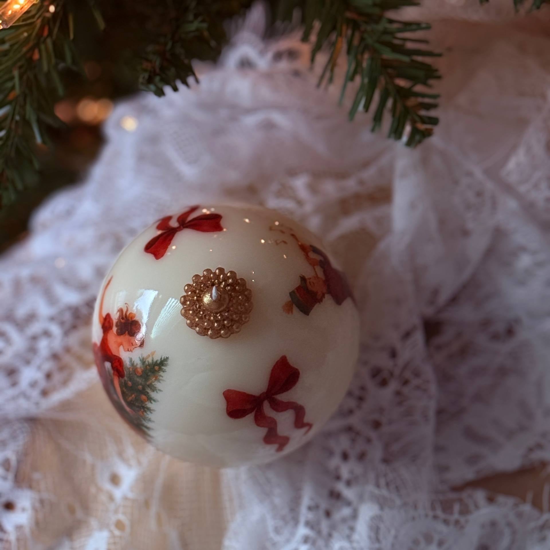 Handmade Christmas Ornament Candle: Soy Wax Holiday Decor