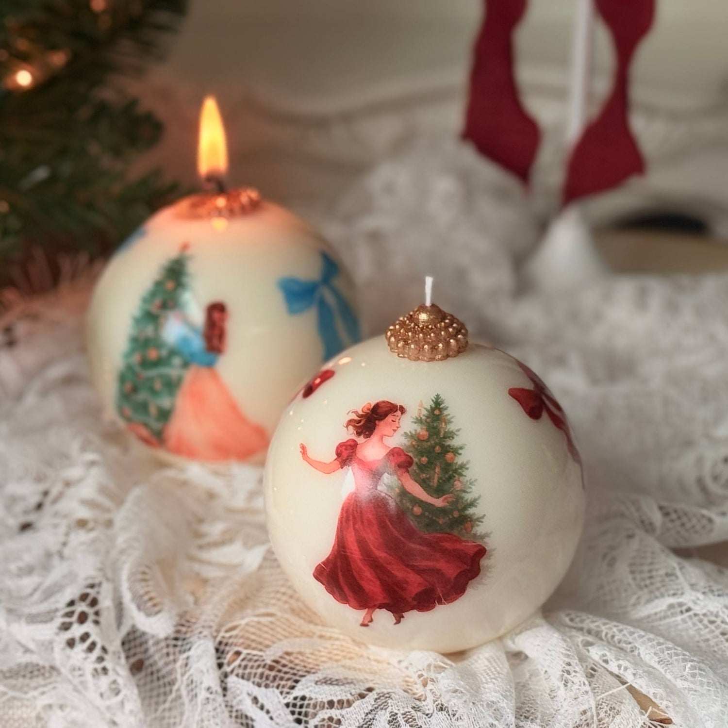 Handmade Christmas Ornament Candle: Soy Wax Holiday Decor
