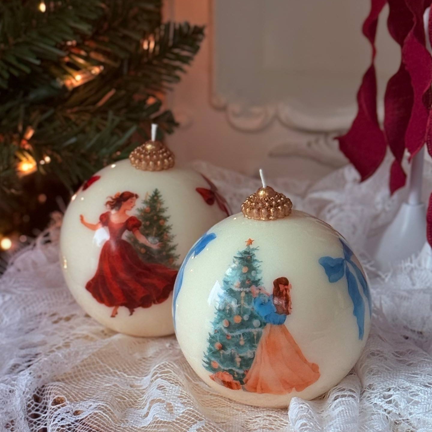 Handmade Christmas Ornament Candle: Soy Wax Holiday Decor