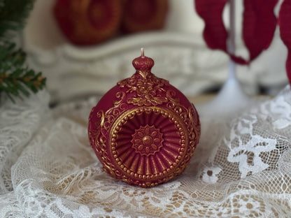 Renaissance Ornament Candle | Vintage Christmas Gift | Holiday Decor Ball