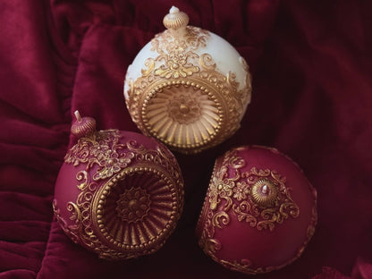Renaissance Ornament Candle | Vintage Christmas Gift | Holiday Decor Ball