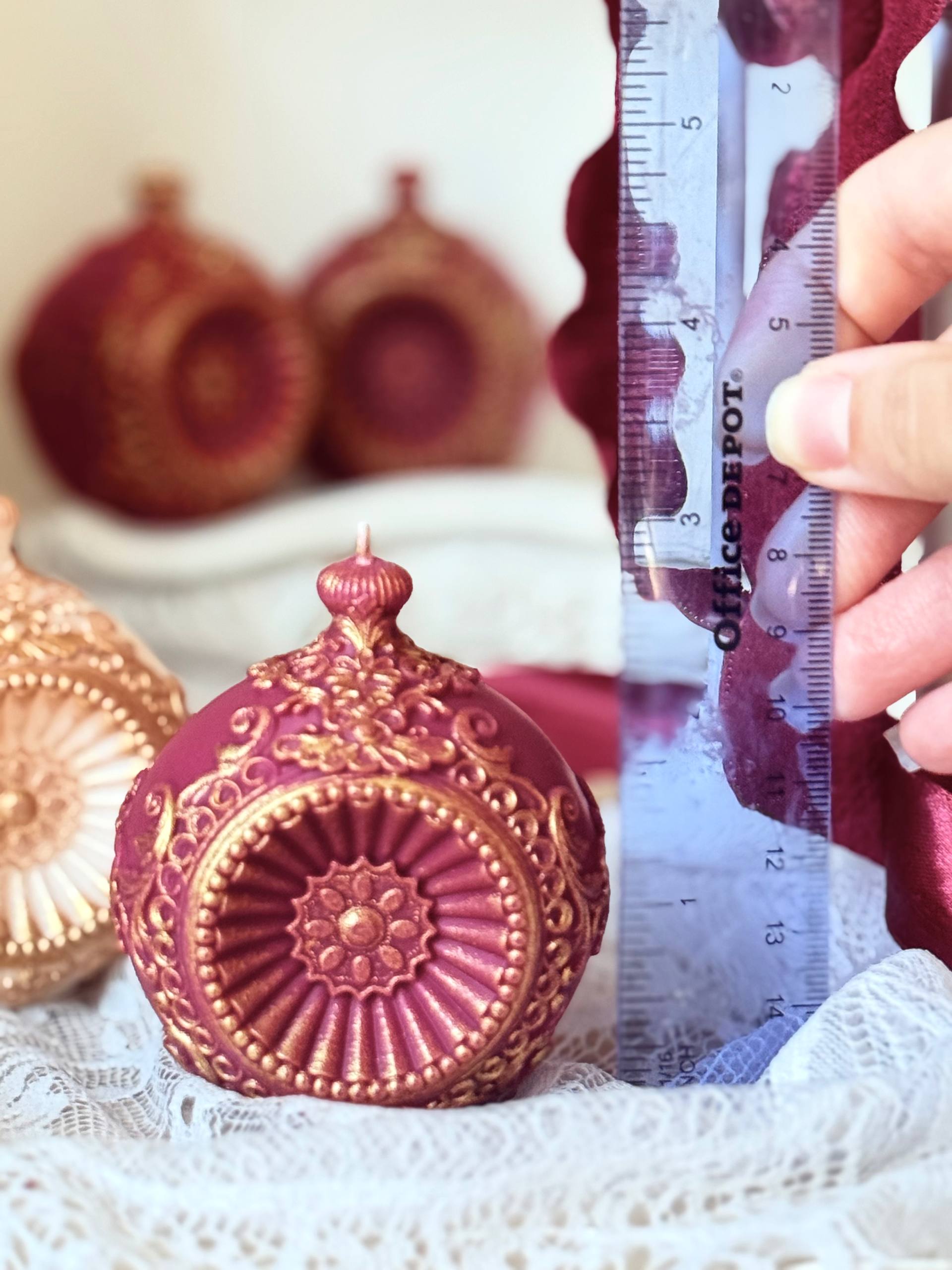 Renaissance Ornament Candle | Vintage Christmas Gift | Holiday Decor Ball