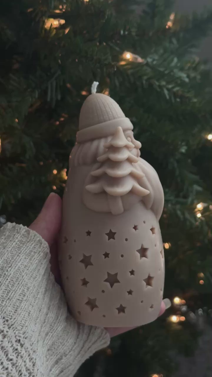 Santa Christmas Candle | Unique Soy Wax Santa | Holiday Winter Decor Gift