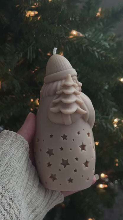 Santa Christmas Candle | Unique Soy Wax Santa | Holiday Winter Decor Gift