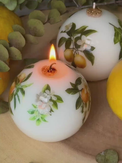 Lemon Scented Soy Beeswax Candle: Italian Summer Decor