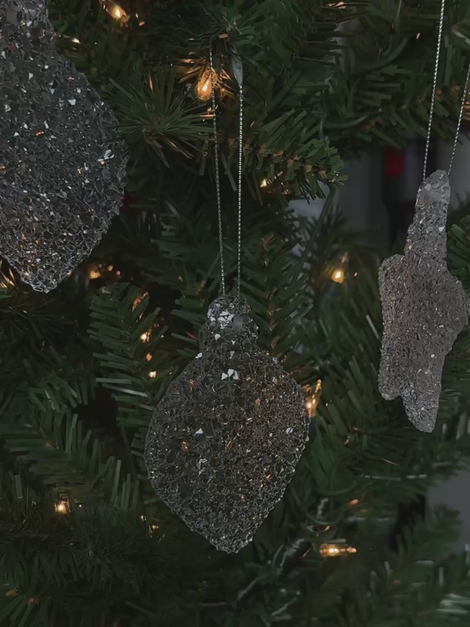 Sparkling Resin Christmas Tree Ornament: Frosted Winter Decor, Jewlery Ornament