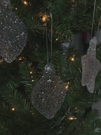 Sparkling Resin Christmas Tree Ornament: Frosted Winter Decor, Jewlery Ornament