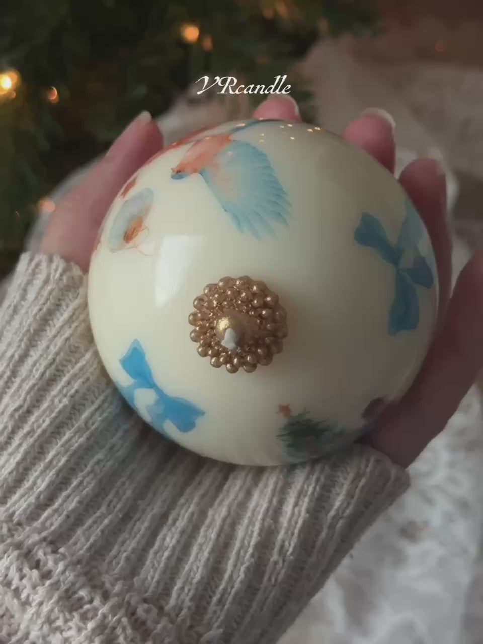 Handmade Christmas Ornament Candle: Soy Wax Holiday Decor