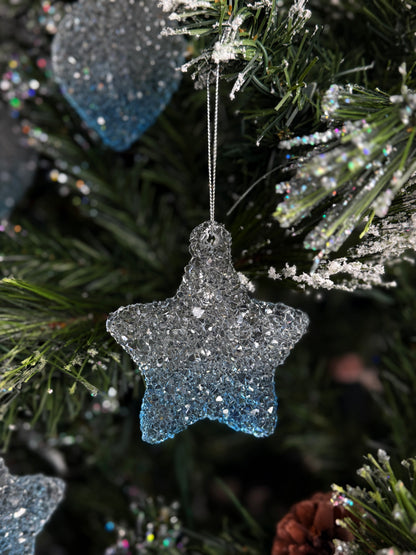 Sparkling Resin Christmas Tree Ornament: Frosted Winter Decor, Jewlery Ornament