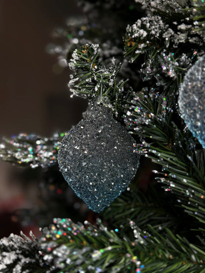 Sparkling Resin Christmas Tree Ornament: Frosted Winter Decor, Jewlery Ornament